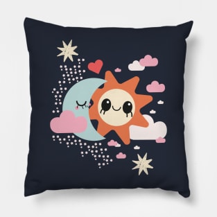 Moon and Sun Cute Design Pillow