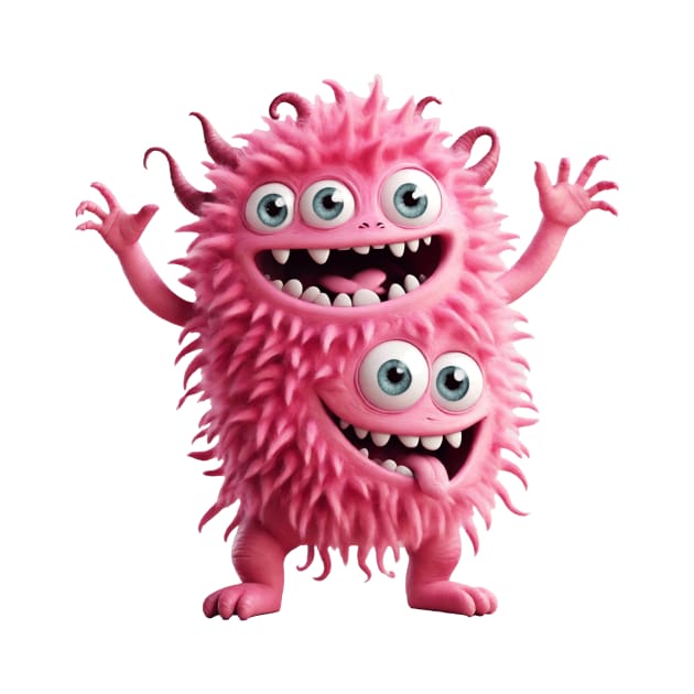 Pink funny monster by bswlife