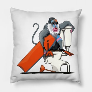 Baboon on the Toilet Pillow