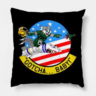 F-14 Tomcat - Gotcha... Baby!  Grunge Style Pillow