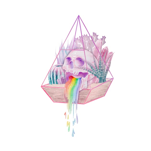 Skull Crystal Garden by v.caia