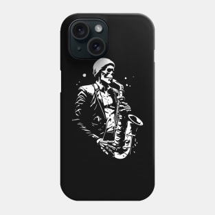 skeleton plays the saxophone Phone Case