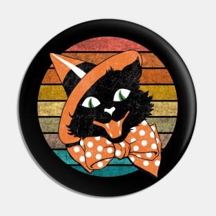 Vintage Halloween Black Cat Pin