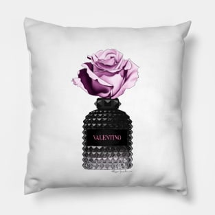 Black Perfume & Rose Pillow