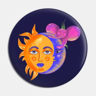 Sun Moon and elephant Pin