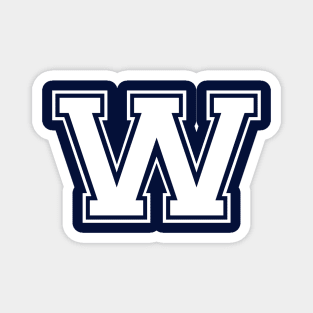 Initial Letter W - Varsity Style Design Magnet