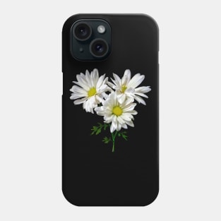 Three White Daisies Phone Case