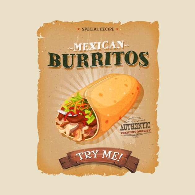 Vintage Burritos Adv. by MartInTheWall Shop