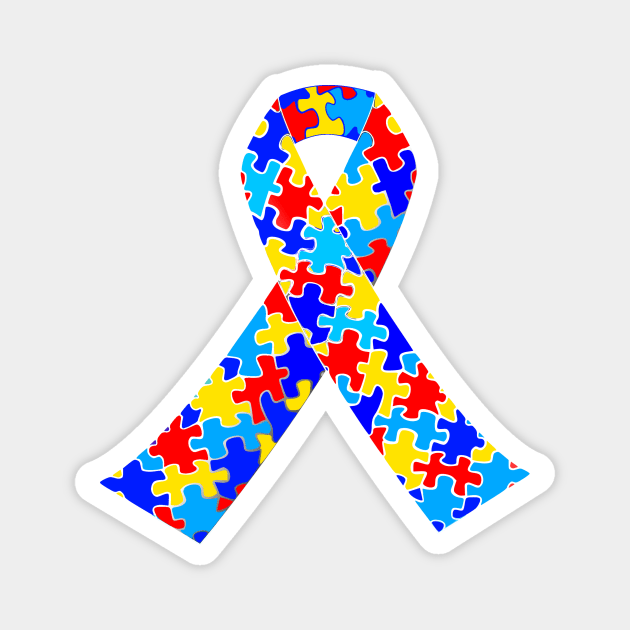 Autism Ribbon for Autism Pride and Awareness Magnet by epiclovedesigns
