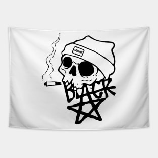 Smoke Skull Black Tapestry