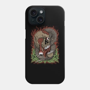 skull head and snake Phone Case