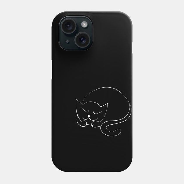 Sleeping Black Cat Phone Case by Sanford Studio