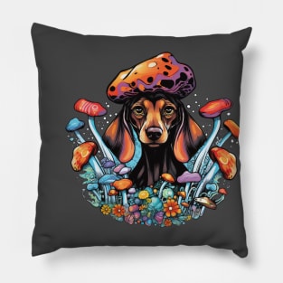 Psilocybin Dachshund Pillow