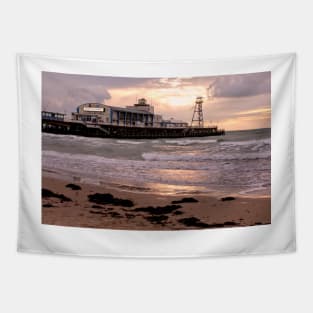 Bournemouth Pier And Beach Dorset England Tapestry