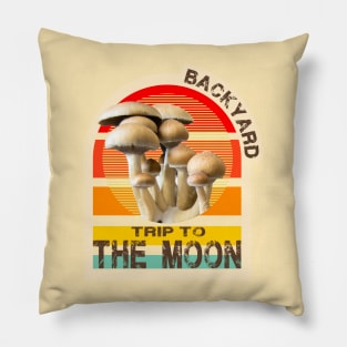 Backyard Trip To the Moon - Retro Colors Pillow