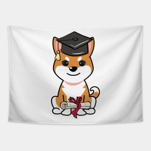 Cute orange dog is a graduate Tapestry