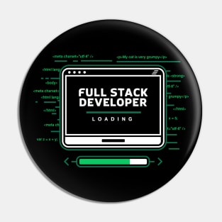 Full Stack Developer Loading Hacker Themed Pin