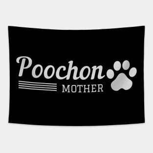 Poochon Mom college style design with paw print for proud mothers of poochon dogs Tapestry