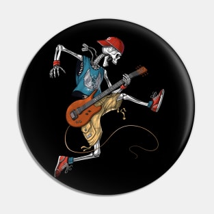 Metal Skeleton Guitarist Pin