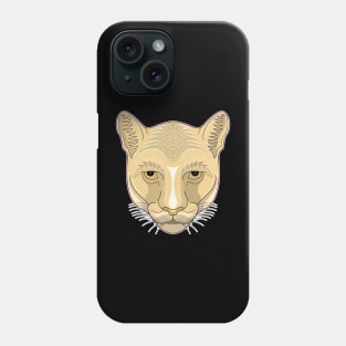 brown cougar face Phone Case