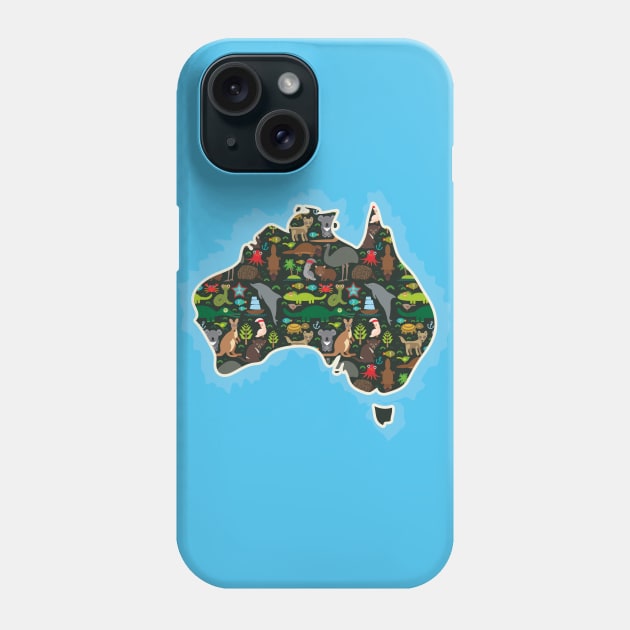 Map of Australia Phone Case by EkaterinaP