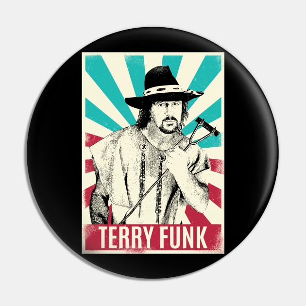 Vintage Retro Terry Funk Pin by Bengkel Band