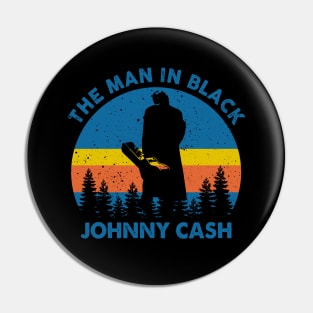 Retro The Man in Black Johnny Music Pin