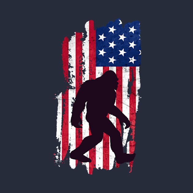 Bigfoot American Flag USA FLAG by narekmug