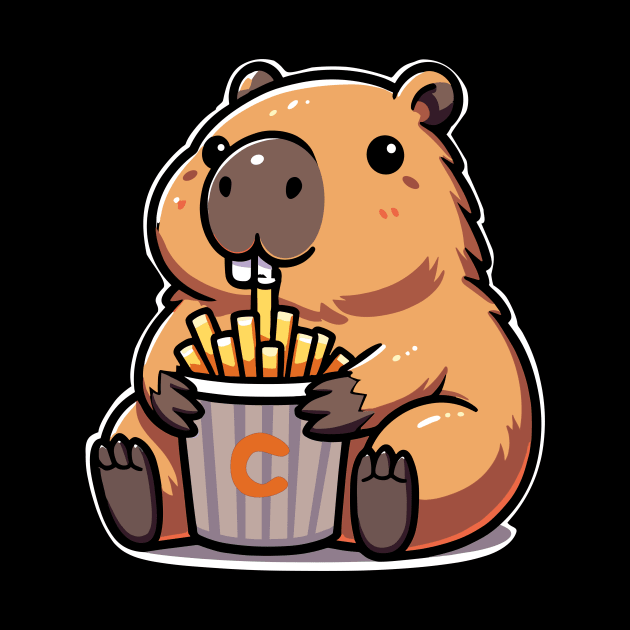 Baby Capy Cute Capybara French Fries by MunMun