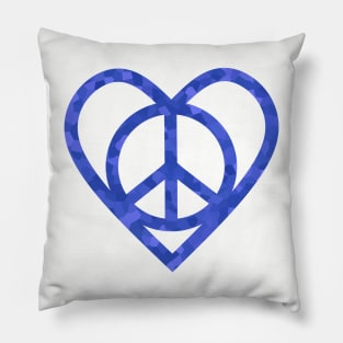 PEACE Sign Symbol Blue Pillow