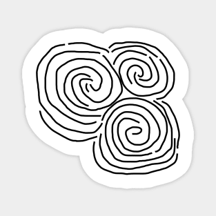 Newgrange Celtic Spiral Irish Line Drawing Magnet