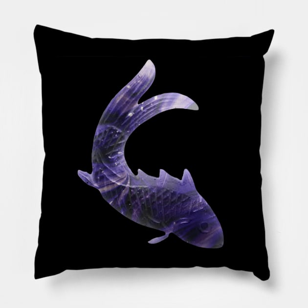 The Purple Fish Pillow by Geomhectic