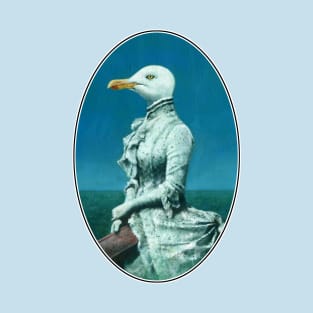 Victorian seagull Lady Oval T-Shirt