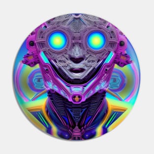 Alien Robot (2) - Trippy Psychedelic Art Pin