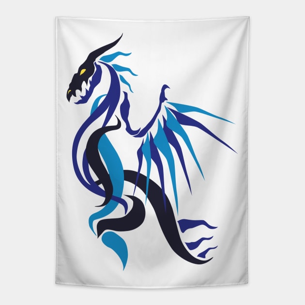 Blue Dragon Flame Tapestry by SakuraDragon