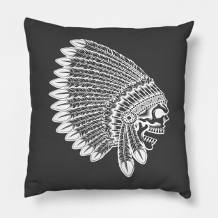 Indian Headdress Skull Pillow