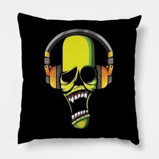 Skull with Headphone Pillow