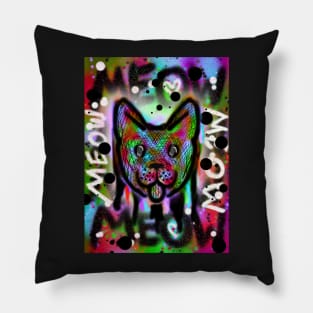 Spray Paint Cat V6 Pillow