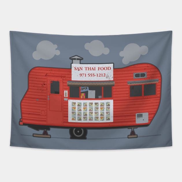 Portland Thai Trailer Tapestry by DanielLiamGill