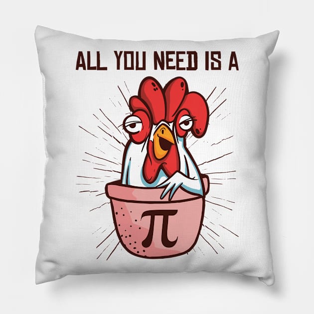 Pi Day Math Pie Chicken Pot Pi Number Pillow by Tom´s TeeStore