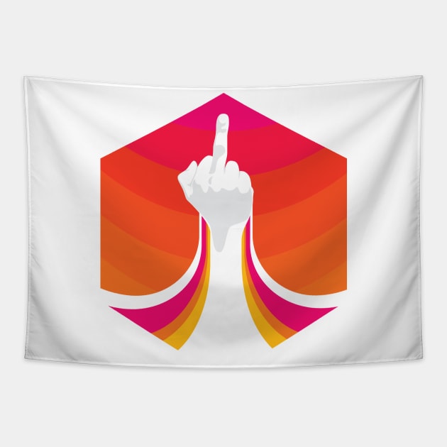 Flip the Bird Bright Orange Design Tapestry by polliadesign