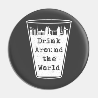 Drink Around the World Skyline Vintage Pin