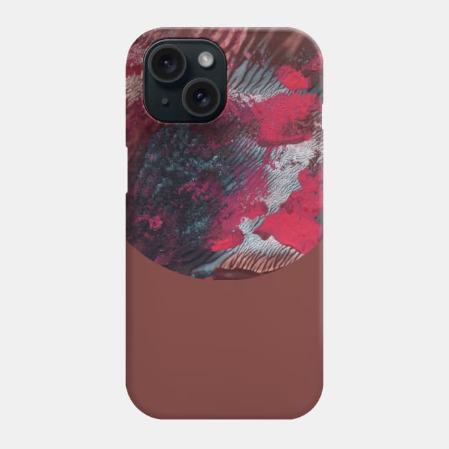 Hand-painted watercolor texture. Simple colorful round abstract  background with drops, smears, stripes and stains isolated on terracotta color. Design for the fabric, background, wallpaper, cover. Phone Case by Olesya Pugach