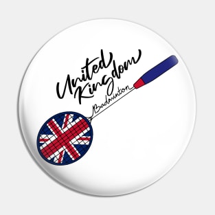 United Kingdom Badminton Racket Support Badminton (United Kingdom) Flag Pin