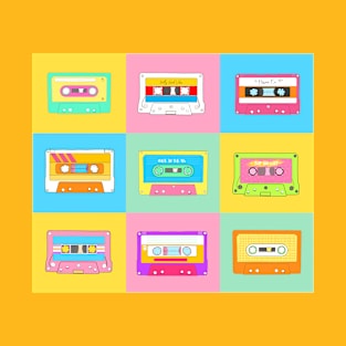 Retro Cassette Tapes in Rainbow Colors T-Shirt