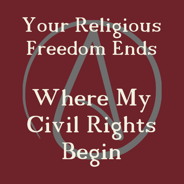 Religious Freedom, with atheist logo by ProfessorJayTee