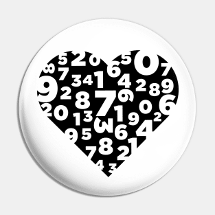 Heart Numbers Pin