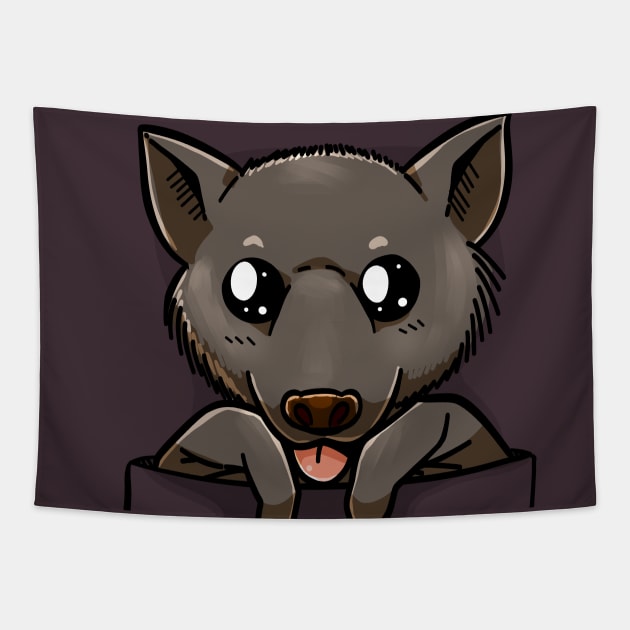 Cute Pocket Fruit Bat Tapestry by TechraPockets