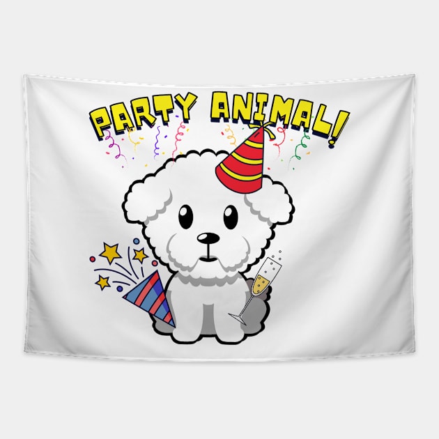 Party Animal - Furry Dog Tapestry by Pet Station