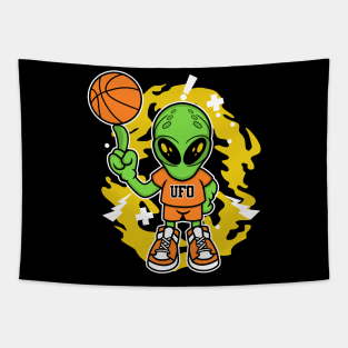 ALIEN BASKETBALL PLAYER Tapestry